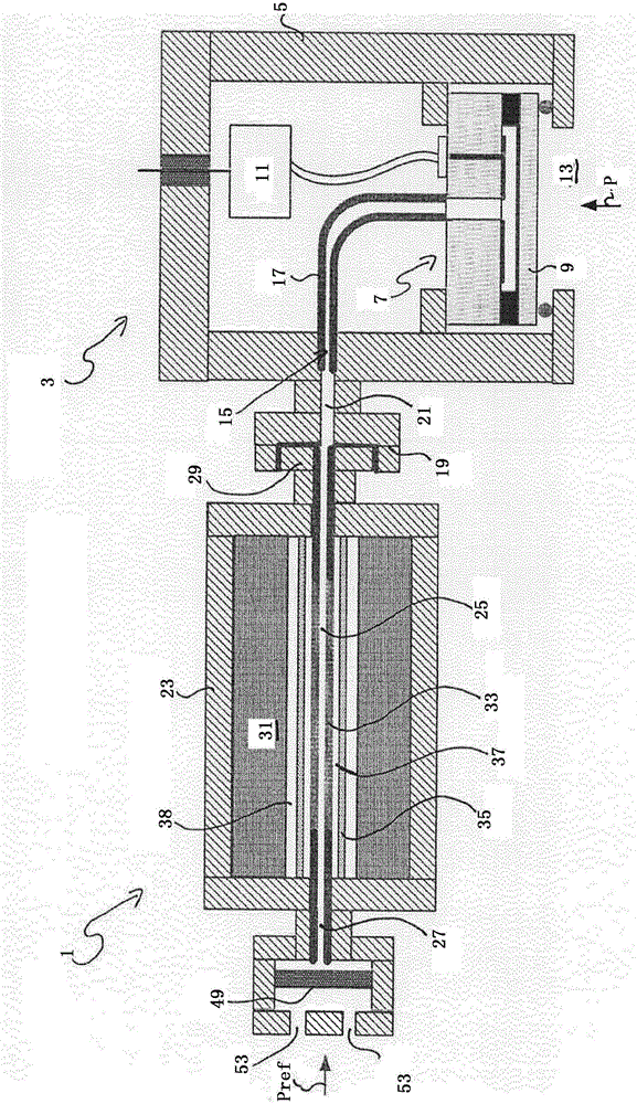 Dry module for relative pressure measurement recorder