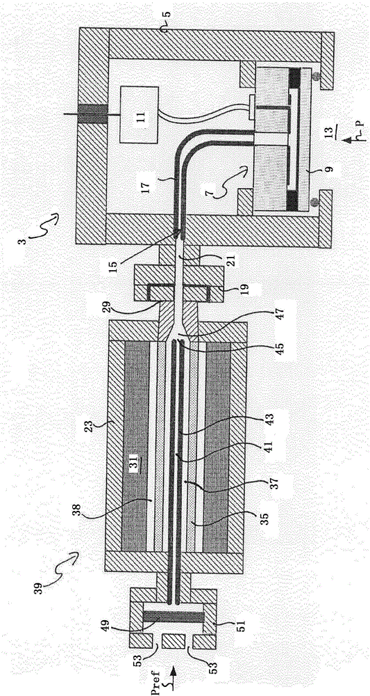 Dry module for relative pressure measurement recorder