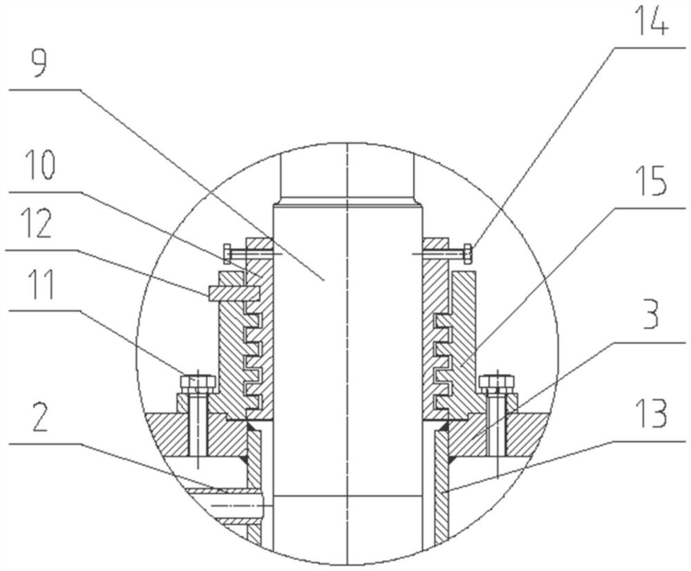 Sealing structure for molten salt pump, mounting method and molten salt pump