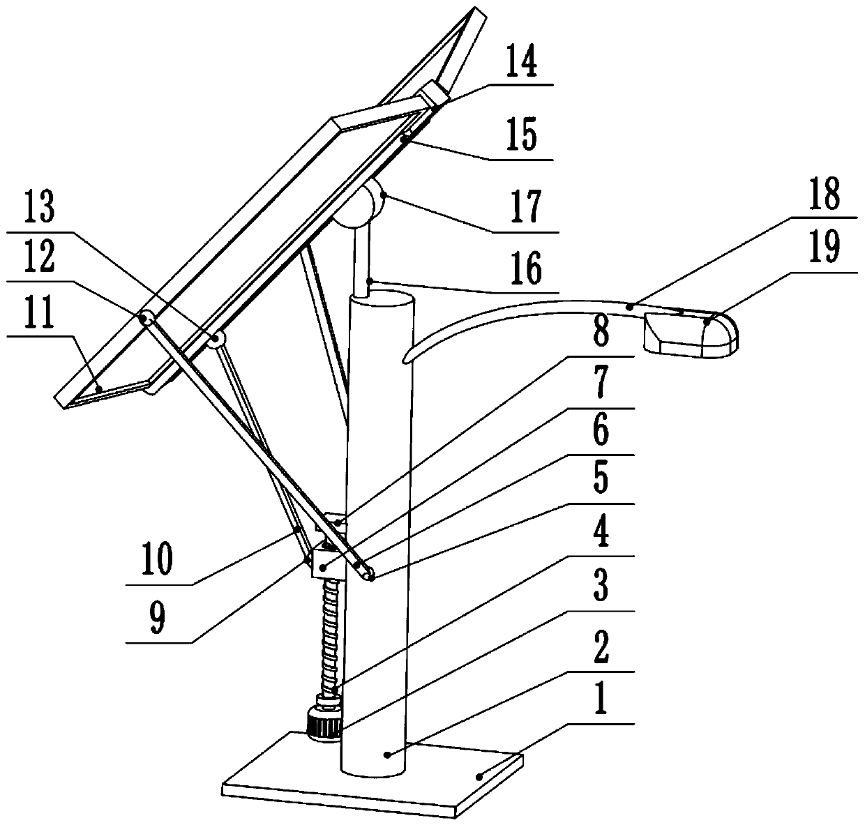 Municipal street lamp based on solar energy