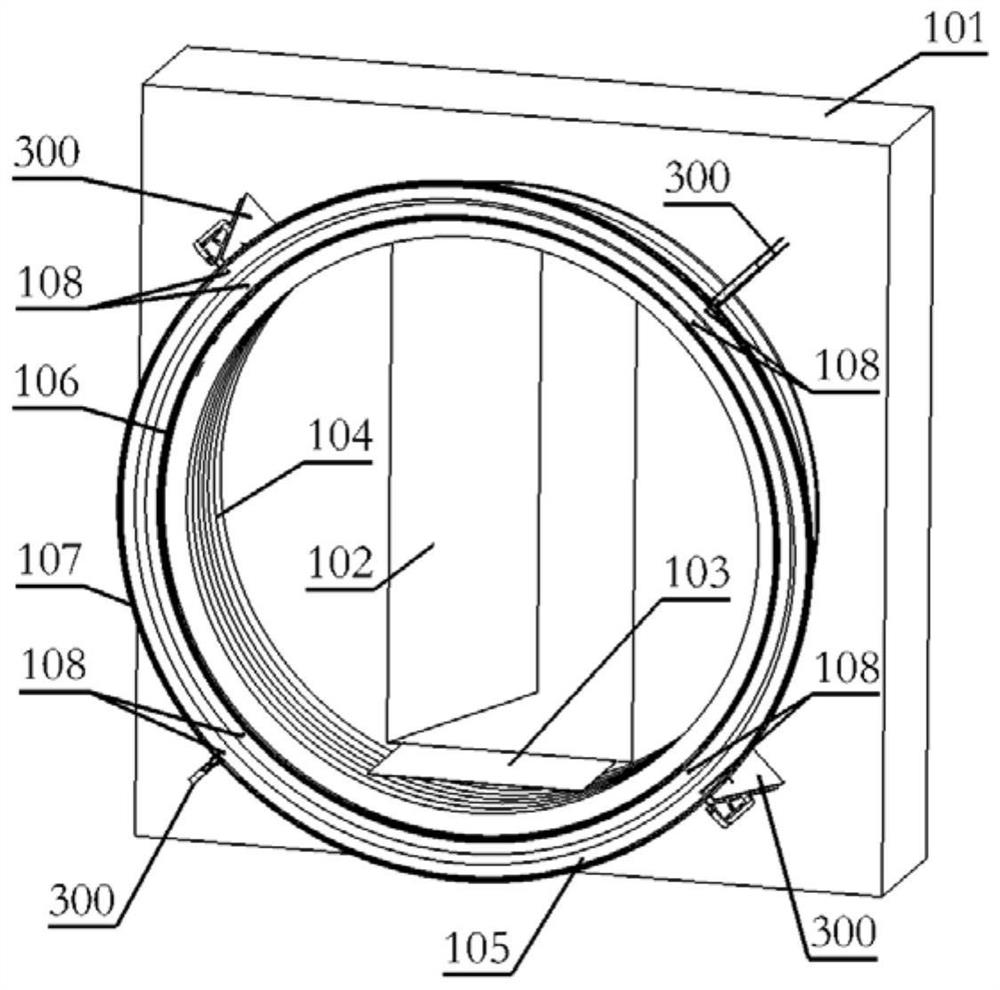 Split type full corrugated pipe butt joint interface and using method thereof