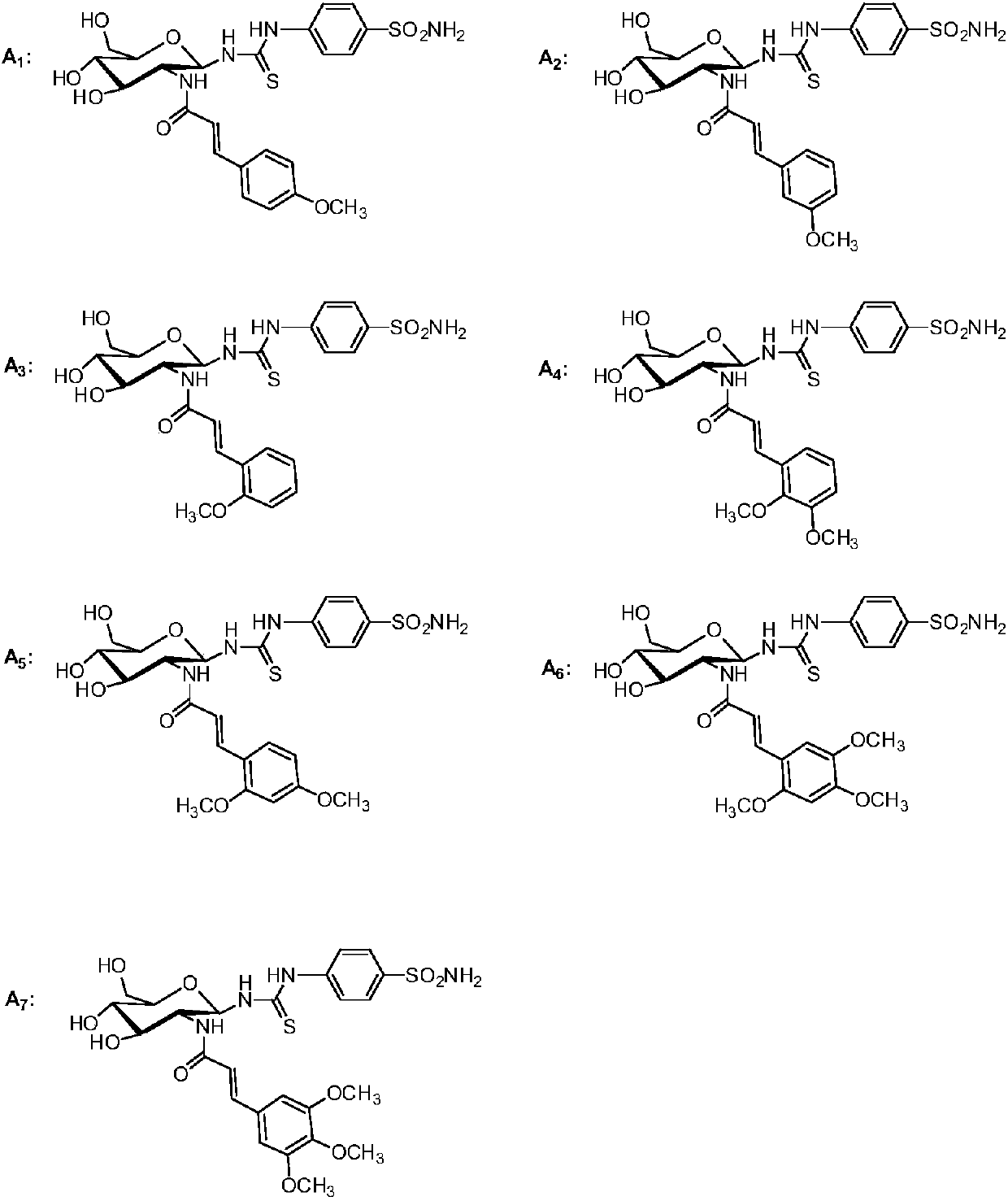 n-4-Benzenesulfonylamino-n'-1-deoxy-(2-deoxy-2-substituted amino)-β-d-glucopyranosylthiourea compound and its use