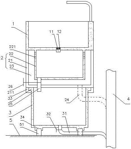 Combined water basin capable of facilitating cleaning of mop