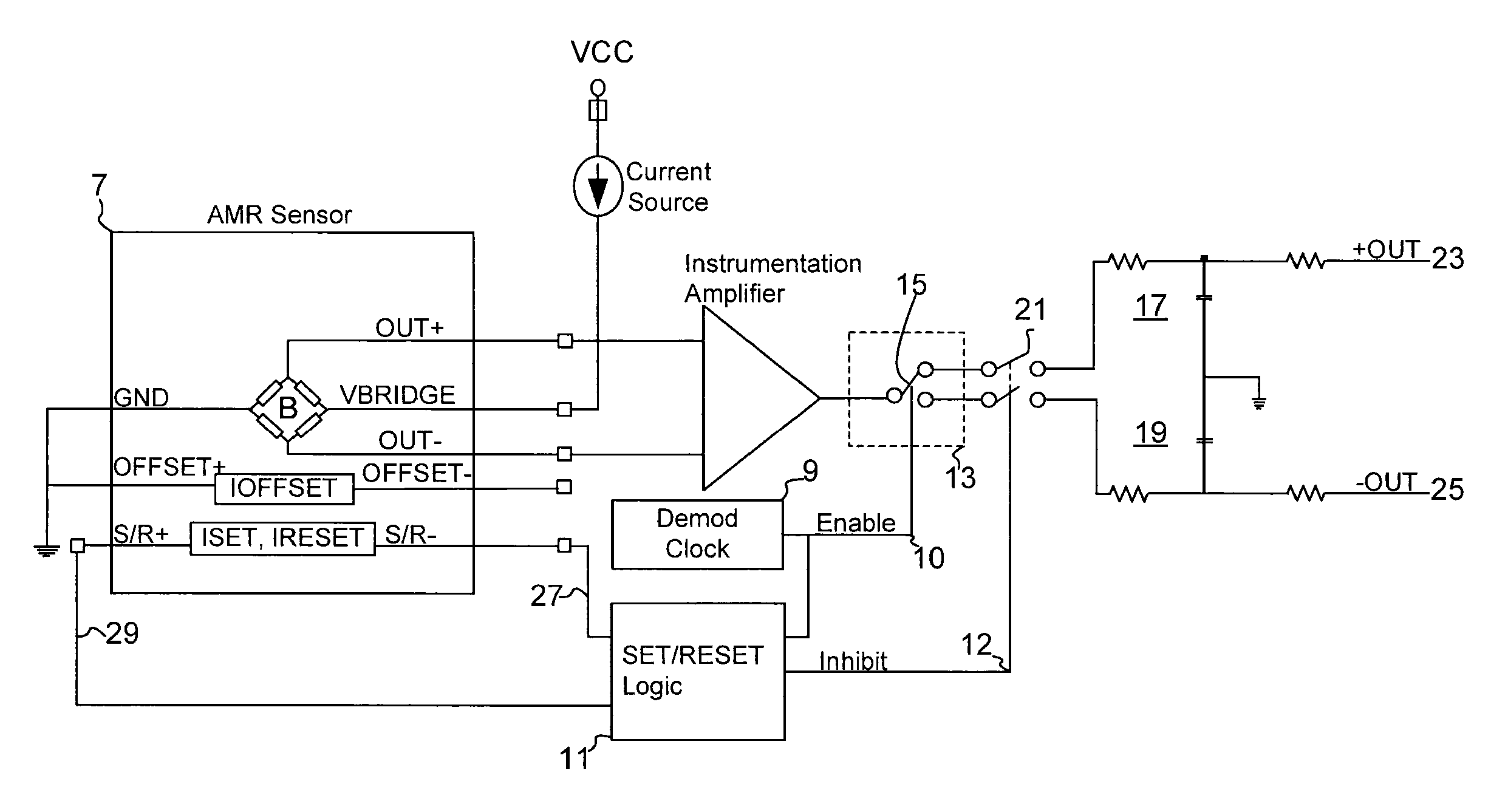 Correcting offset in magneto-resistive devices