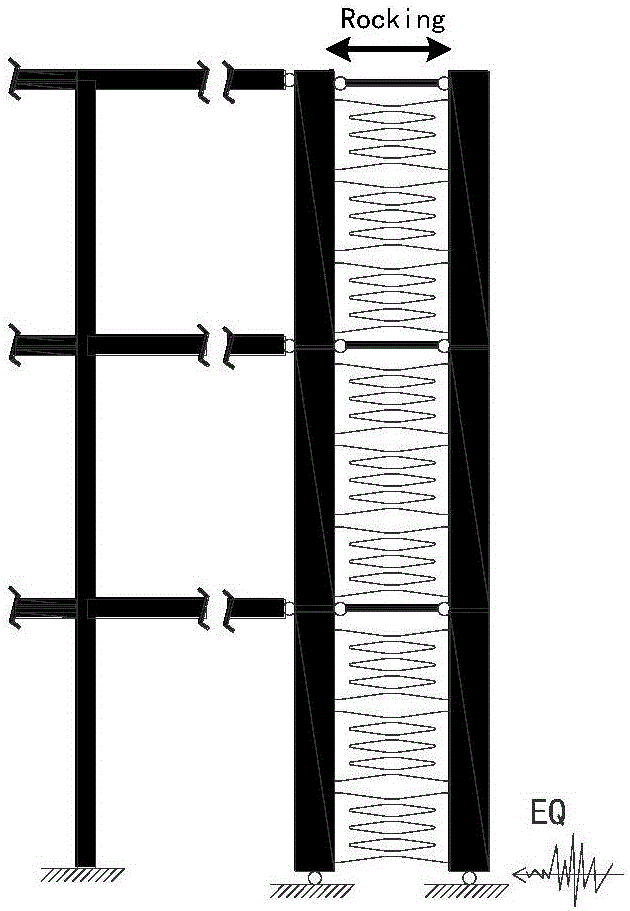 Energy consumption steel column system with replaceable hysteretic dampers