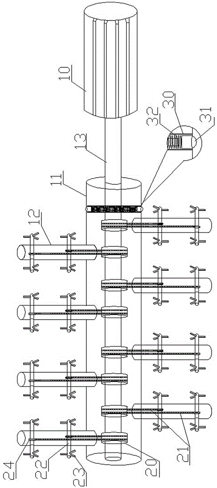 Material stirring device for biomass bin