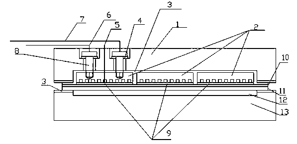 Flat type SOFC (Solid Oxide Fuel Cell) monocell partial performance test device