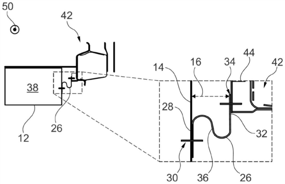 Attachment device for electrical energy source for providing traction for vehicle, preferably for electric vehicle