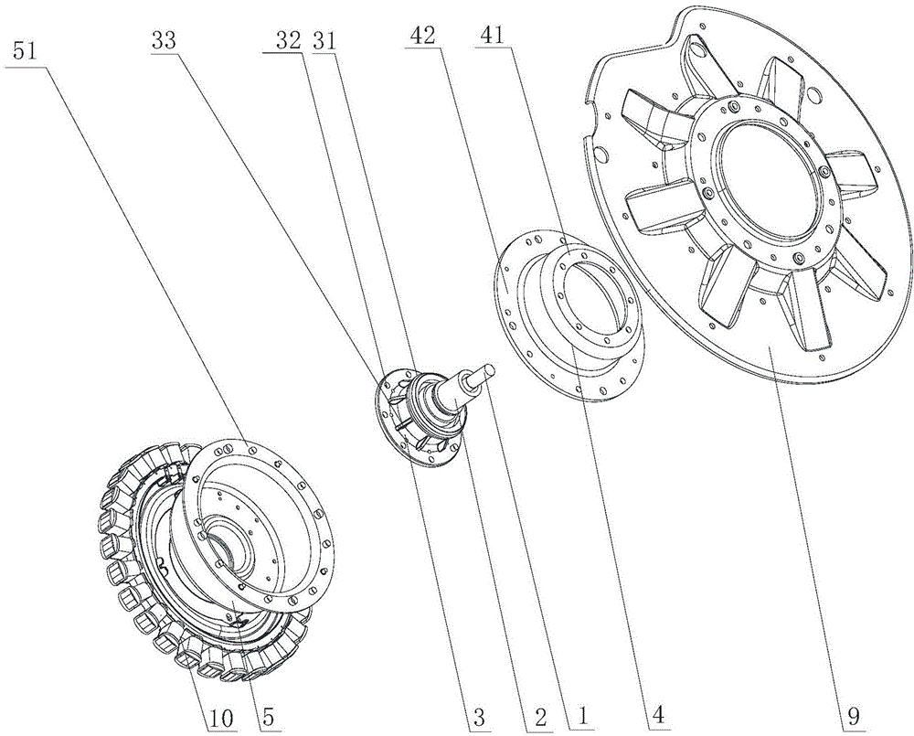 Deceleration clutch bearing mounting structure