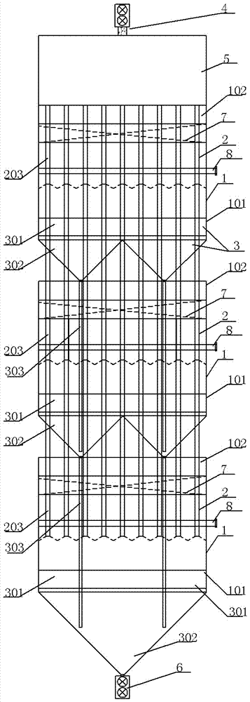 A catalytic bed flue gas purification device and its purification unit