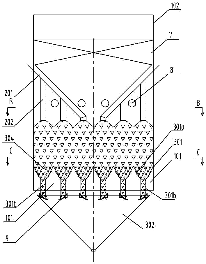 A catalytic bed flue gas purification device and its purification unit