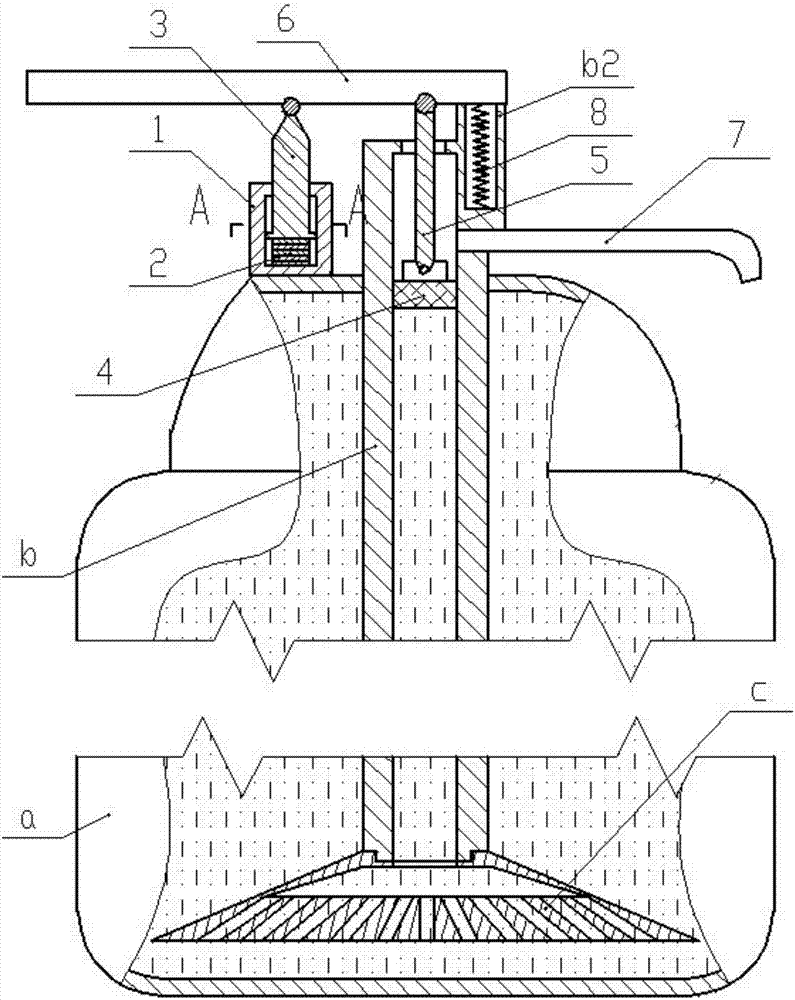 Lever type piston extrusion cleanser bottle