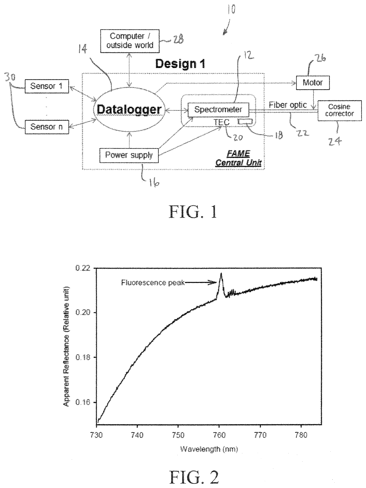 System and method for measuring sun-induced chlorophyll fluorescence