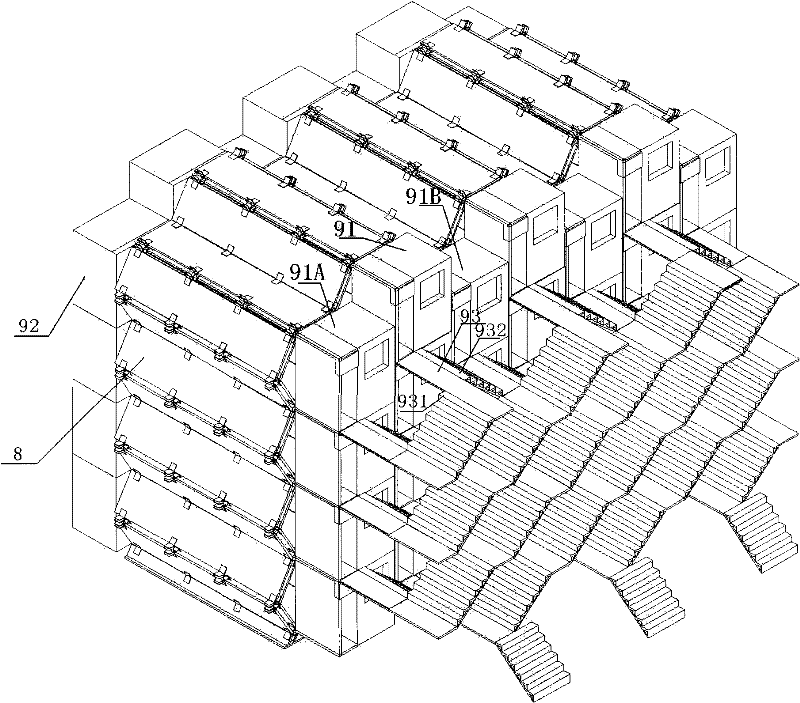 Honeycomb structural connection member provided with doubling plates