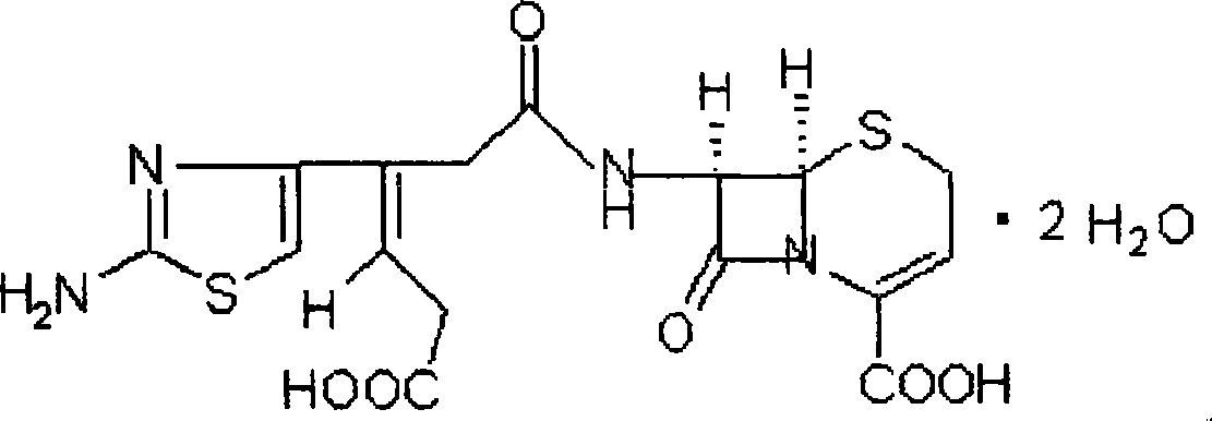 Preparation and application of ceftibuten dry suspension agent