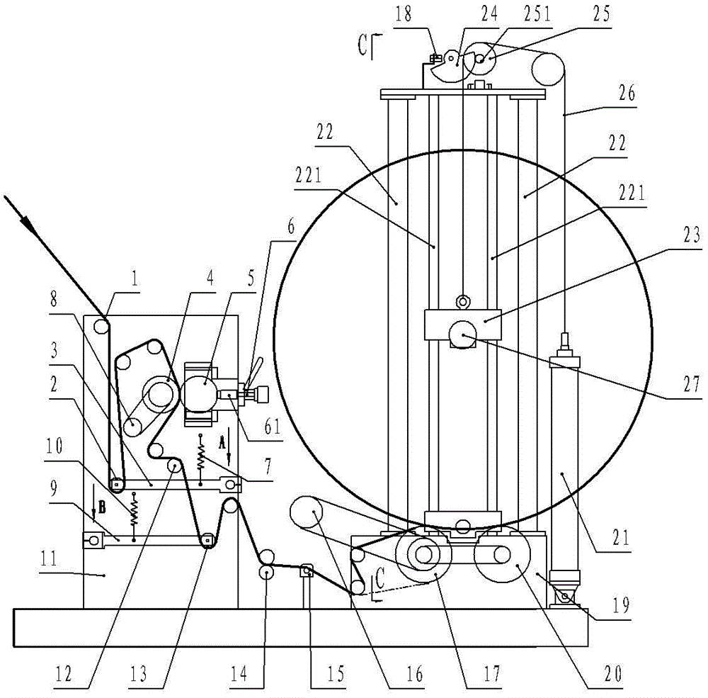 Rewinding machine with surface drive function