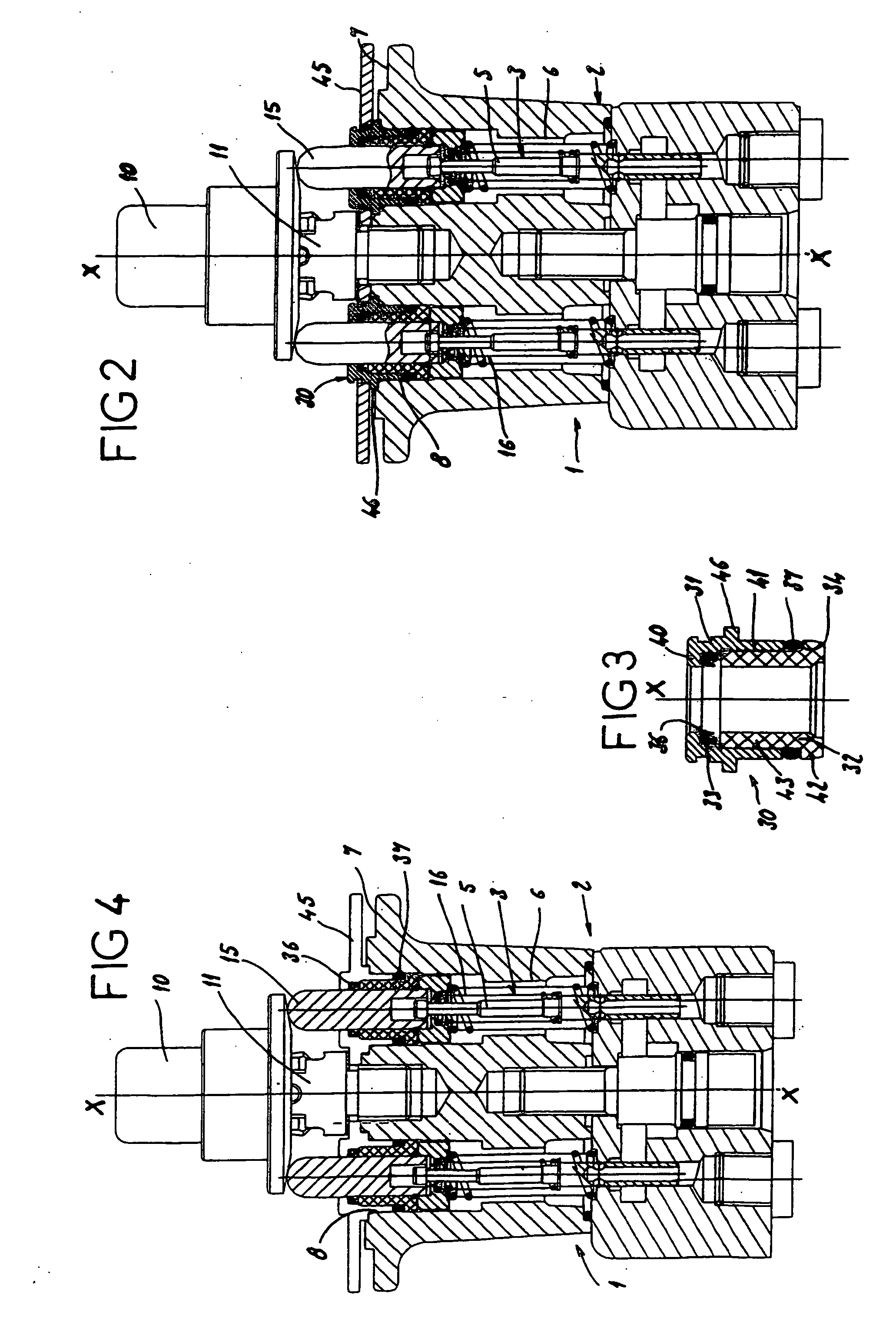 Double-guided pressurized fluid distributor