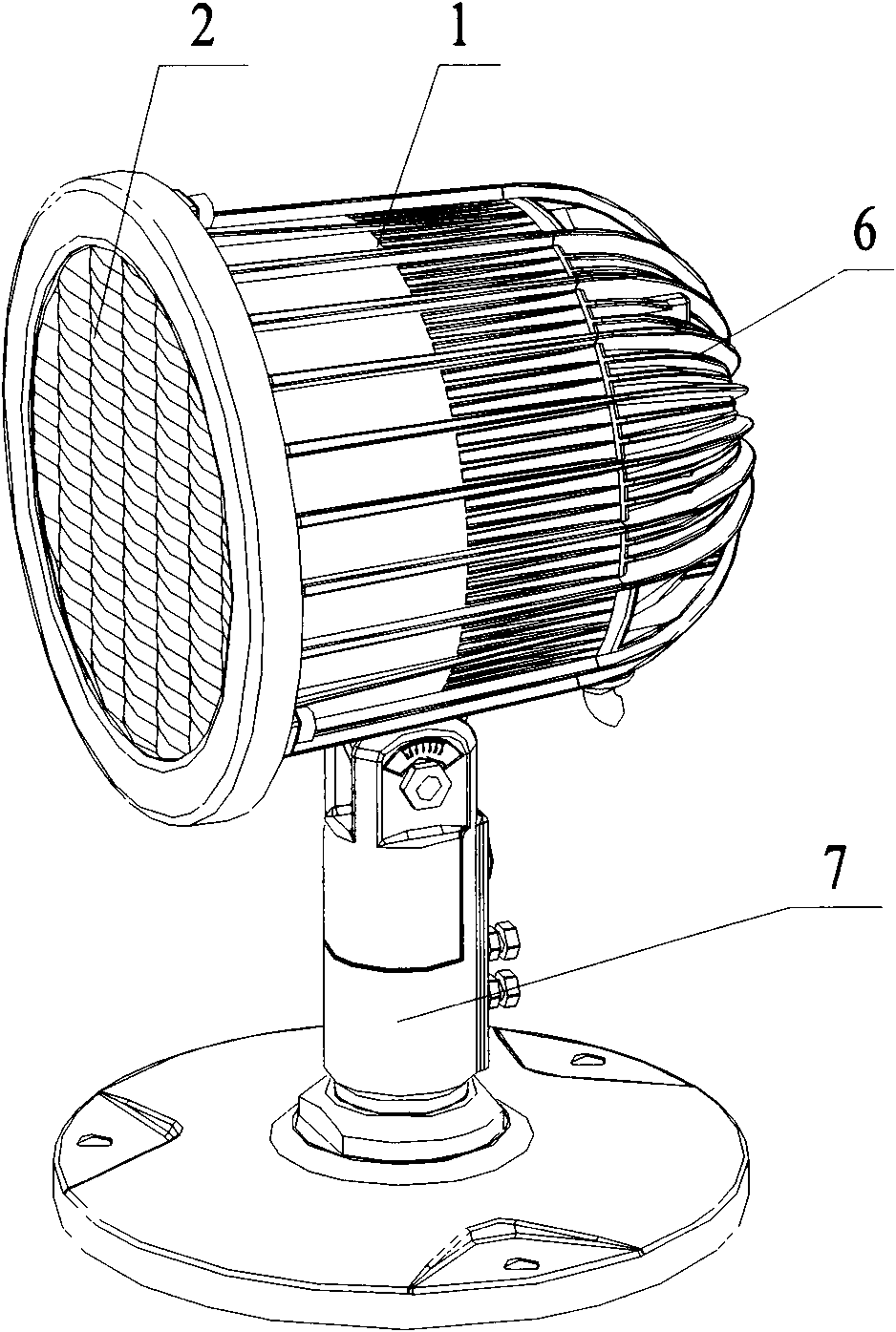 Vertical navigation aid lamp and middle cover