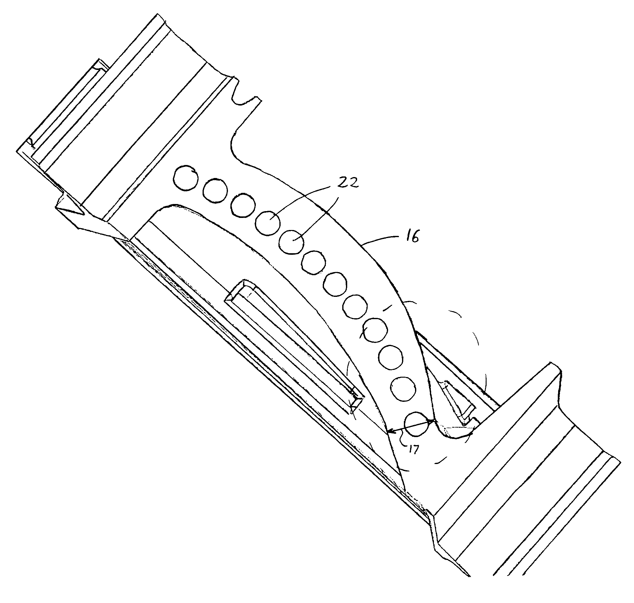 Turbine blade attachment lightening holes