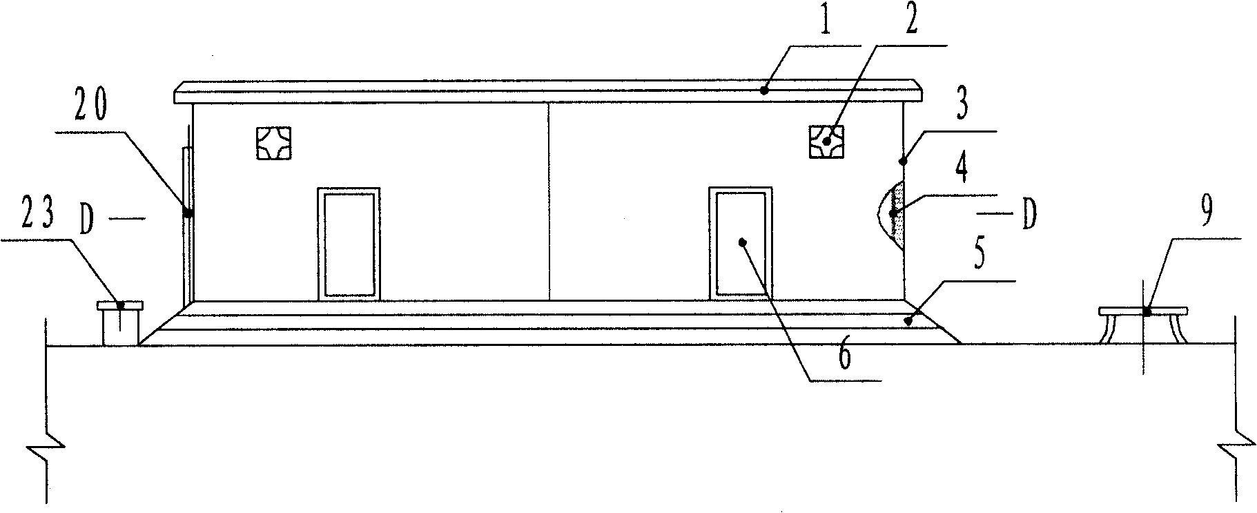 Self-flowing type dung or urine collecting environment protection public lavatory