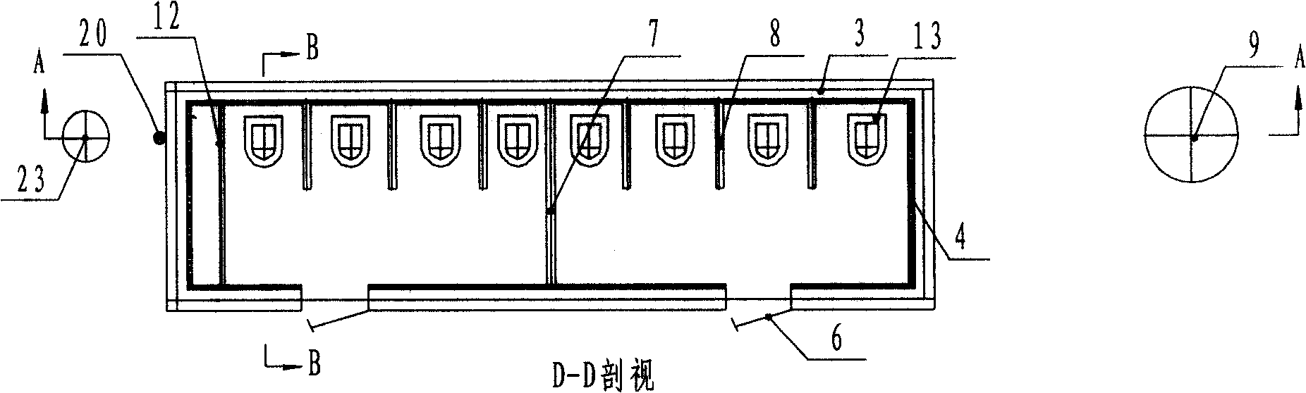 Self-flowing type dung or urine collecting environment protection public lavatory