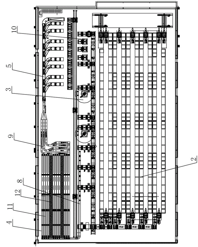 Yoghourt refrigerating automatic storage and transport sorting system based on sliding stocking up channel