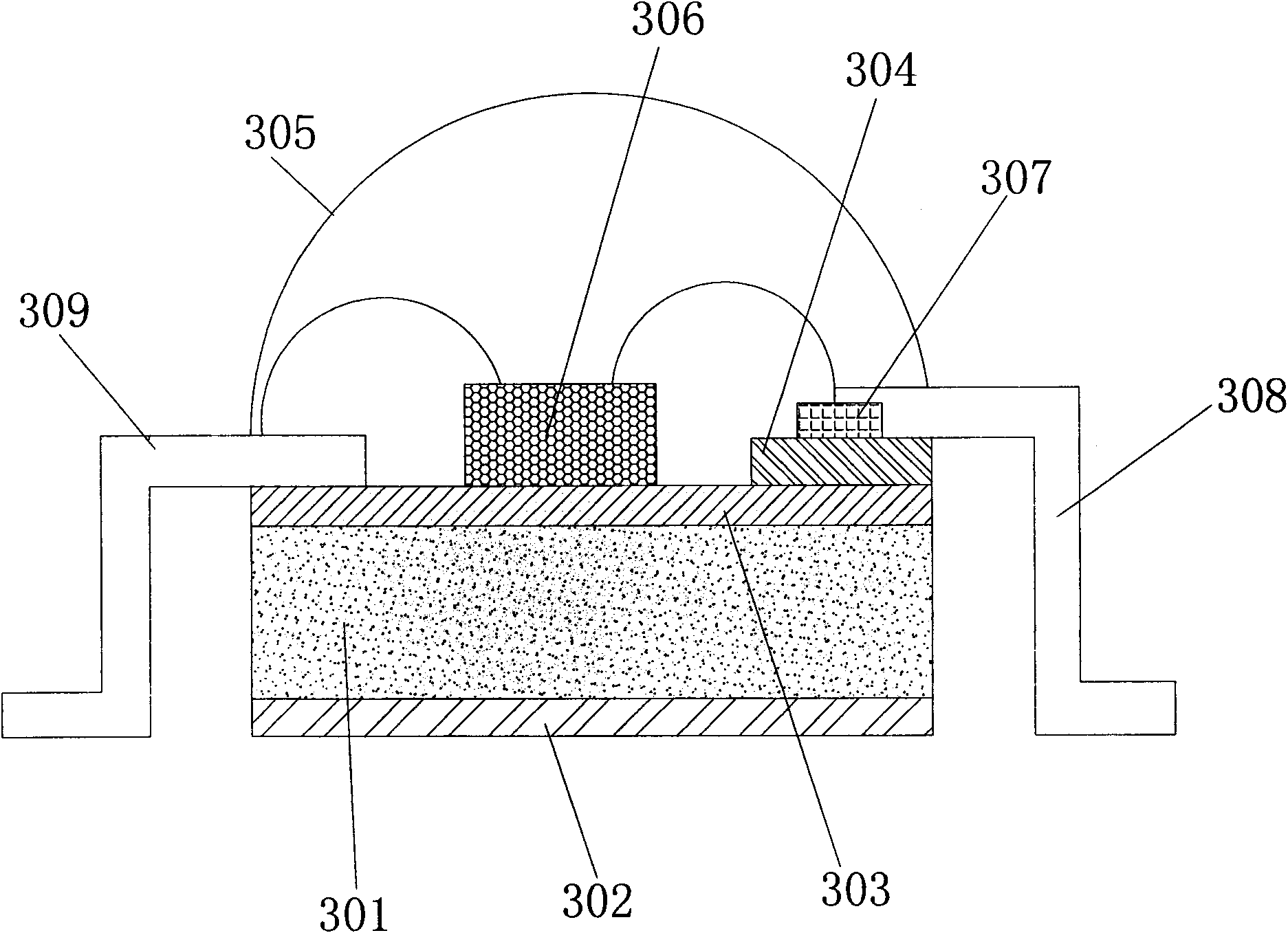 Light-emitting diode packaging structure and packaging method thereof