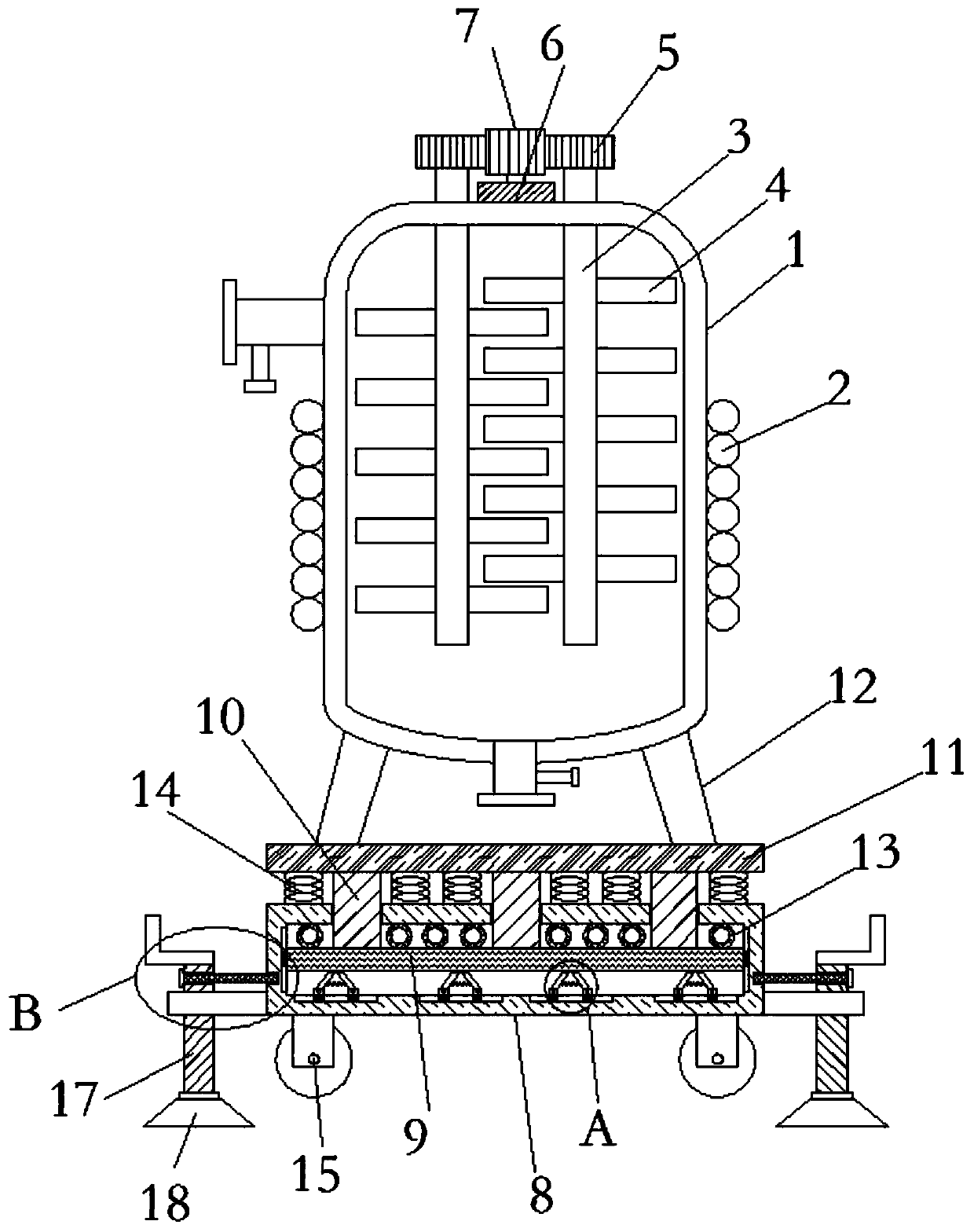 Easy cooling type reaction still for producing sodium hypochlorite