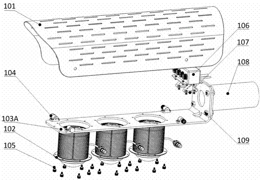 Road lamp using mounting interface bracket structure