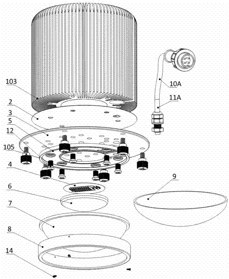 Road lamp using mounting interface bracket structure