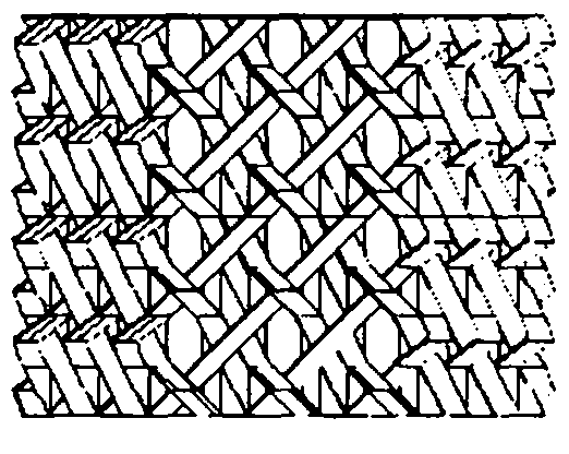 Three-dimensional woven material based on space group P*