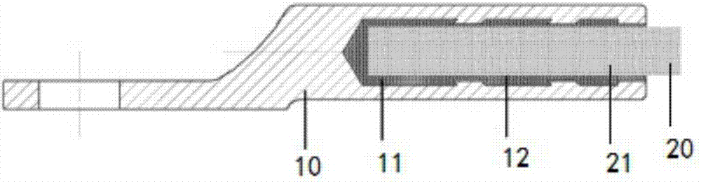 Low-melting metal cable connection device, and use method thereof, connection structure