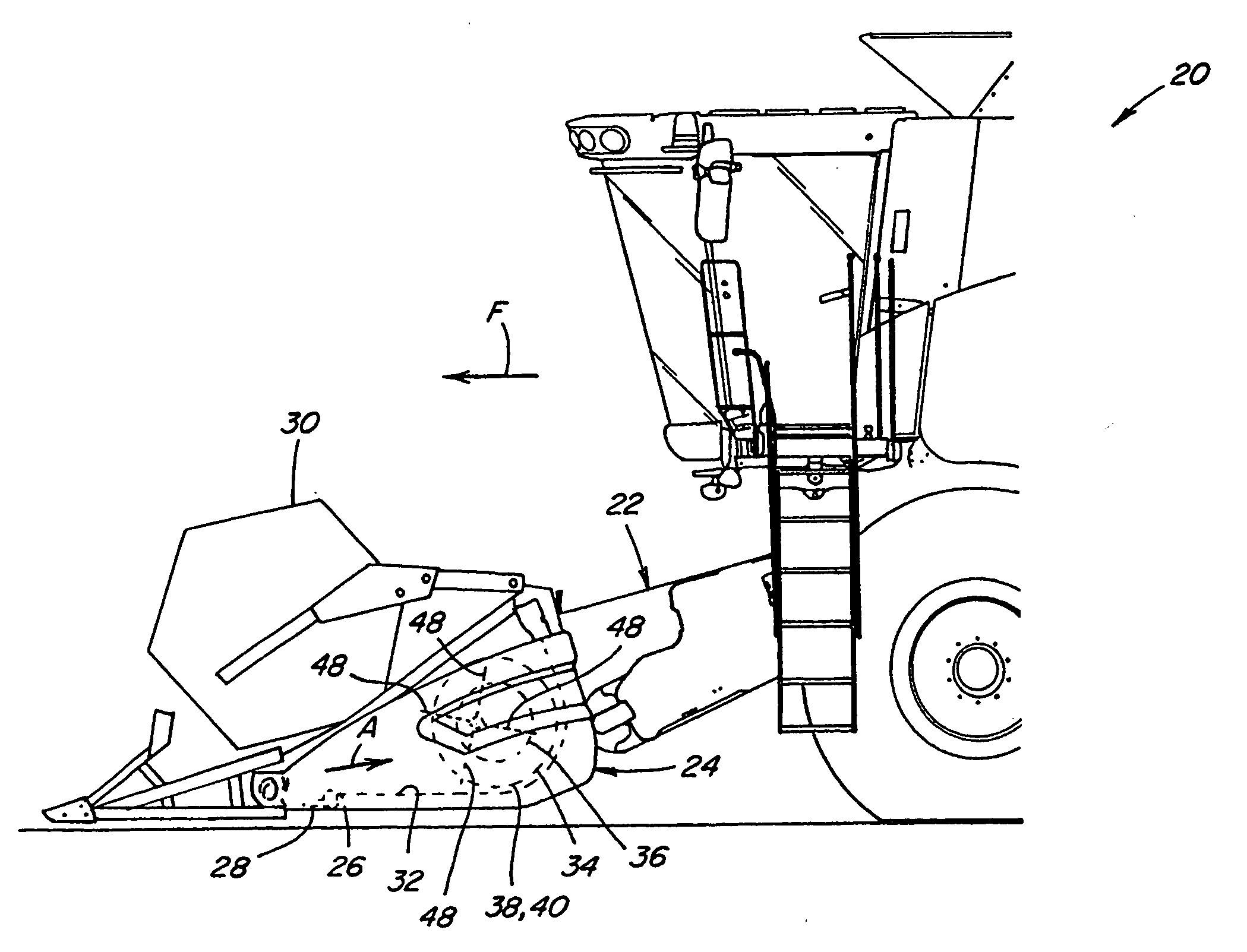 Auger finger with resilient elastomeric retainer retractor at breaking point