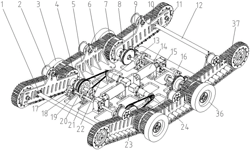 Patrol wheel-pedrail type obstacle-crossing robot for transformer substations