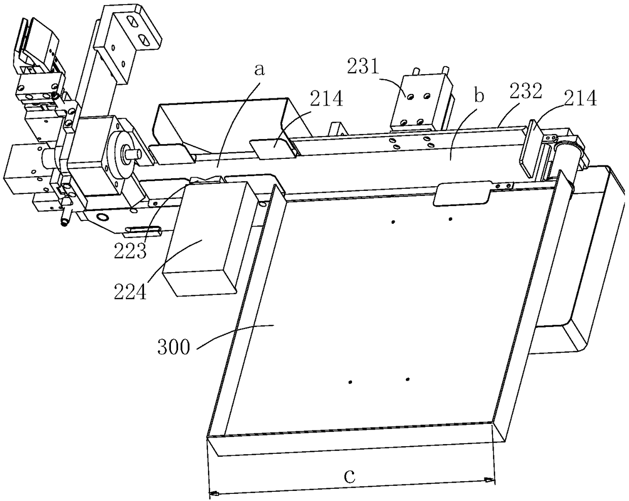 Capacitor electric core placing device