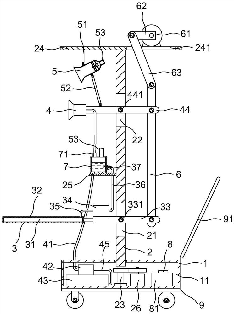 Dust falling device