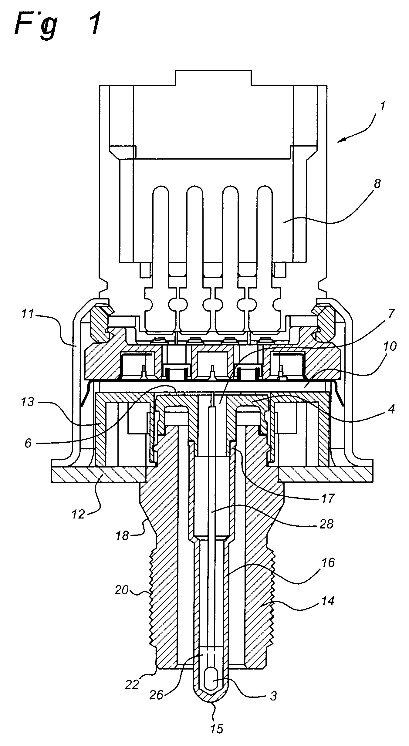 Sensor Arrangement for Measuring a Pressure and a Temperature in a Fluid