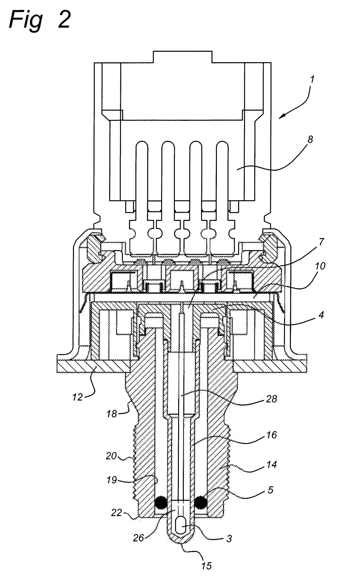 Sensor Arrangement for Measuring a Pressure and a Temperature in a Fluid