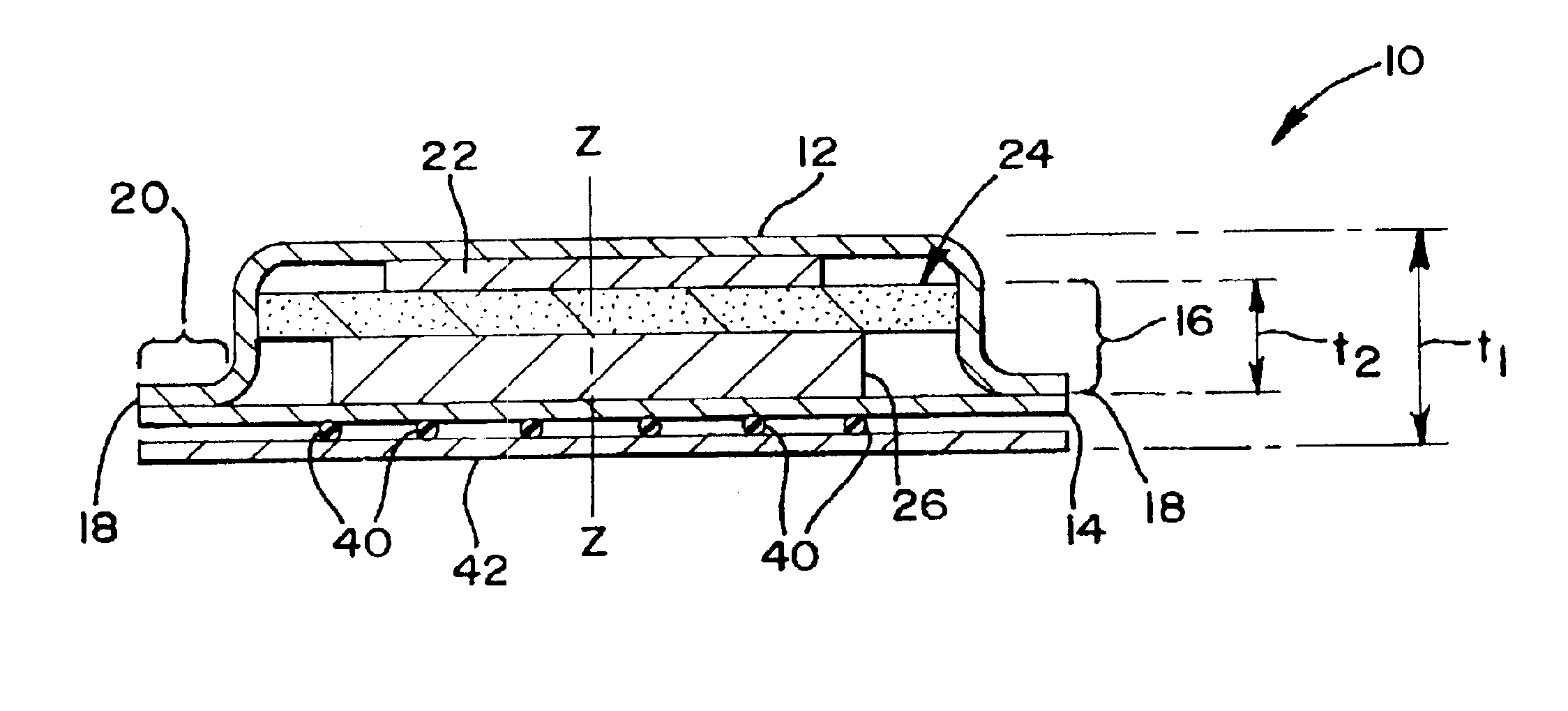 High capacity absorbent structure and method for producing same