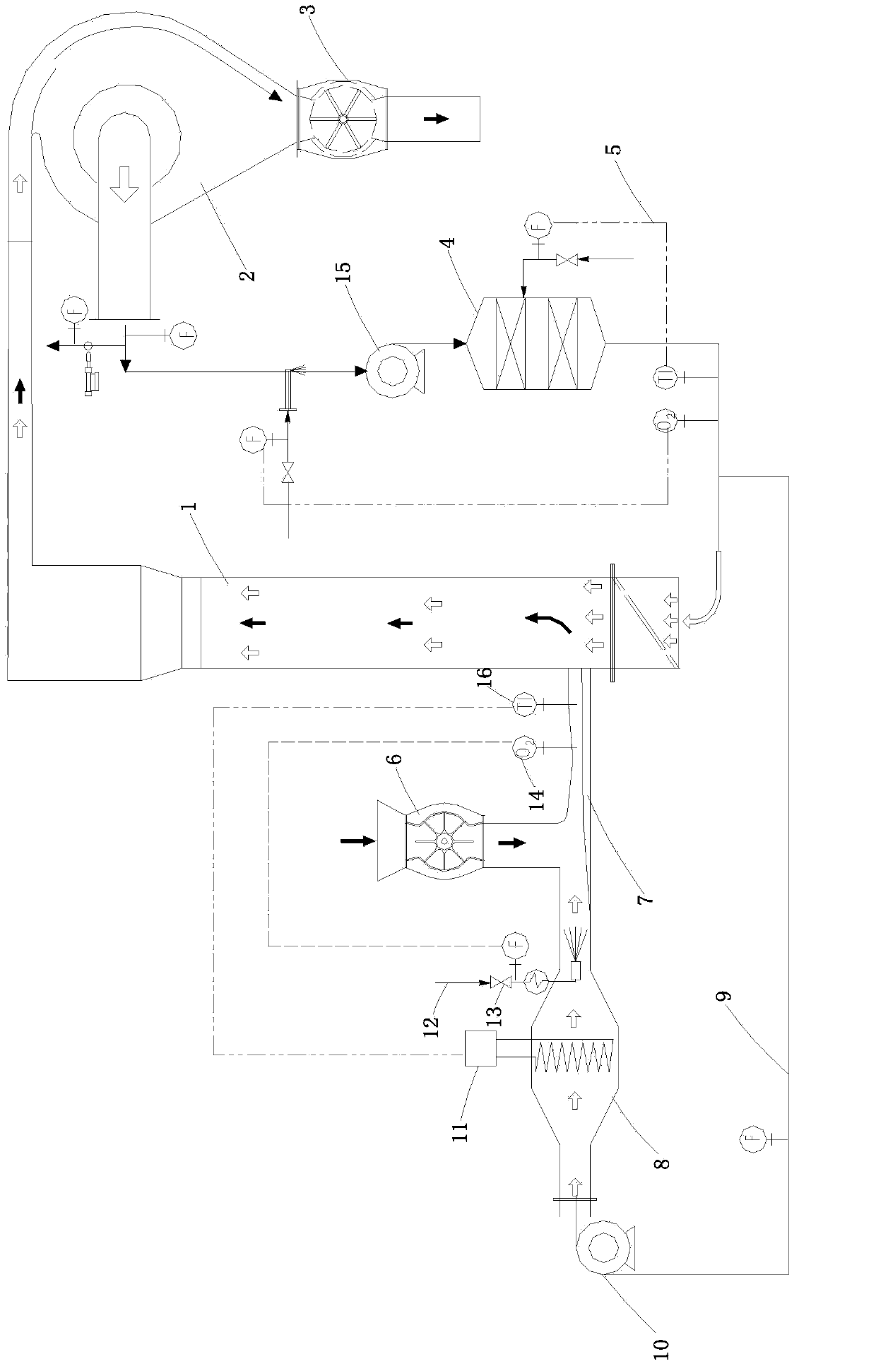 Online expanding and drying device of cut tobacco