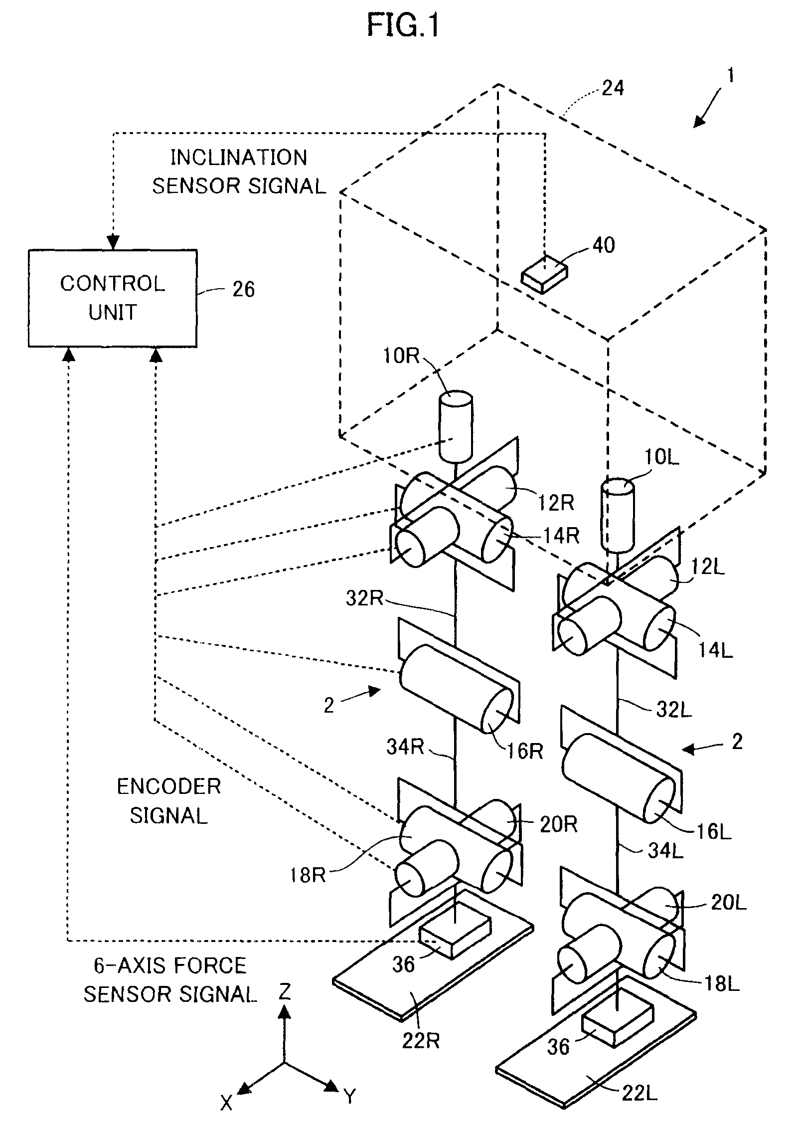 Control device for legged mobile robot