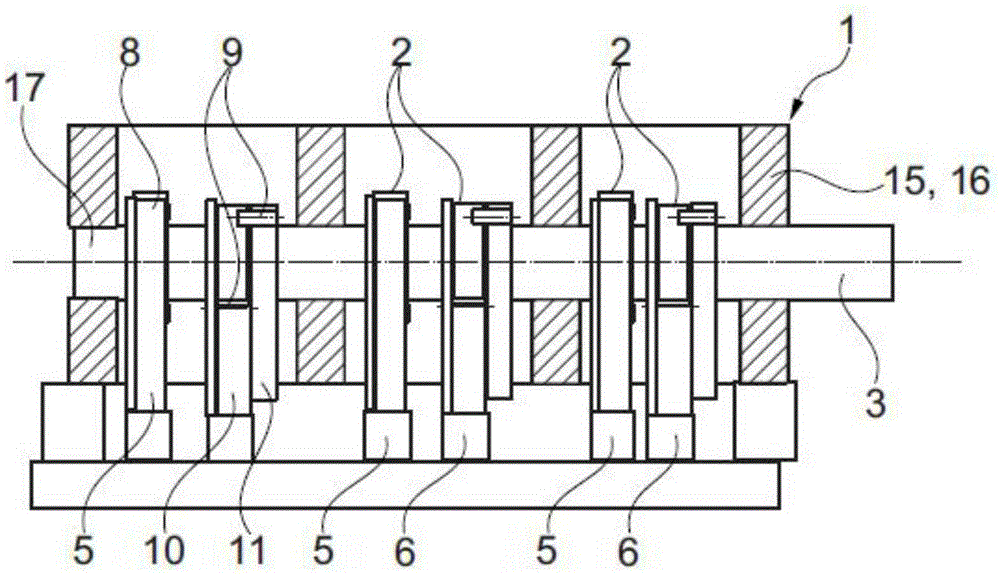 Device for assembling cams on a camshaft pipe