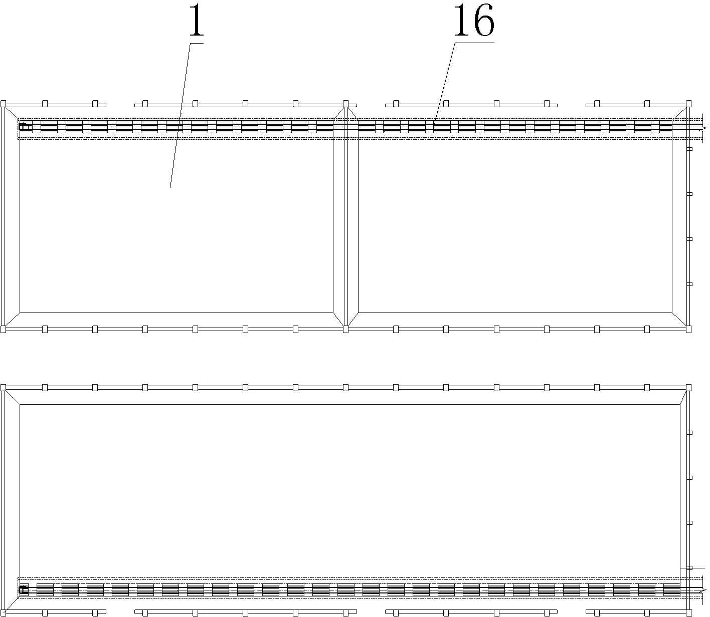 Material bin and bin leveling and unloading device thereof