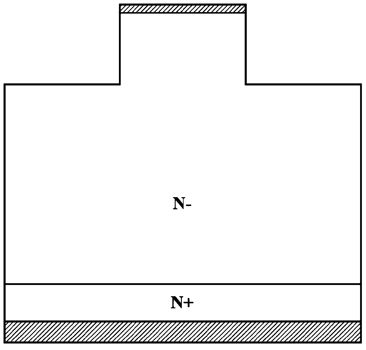 Silicon carbide diode with low turn-on voltage and low on resistance and manufacturing method