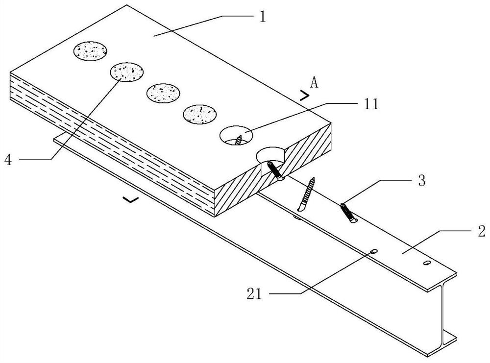 A steel-wood hybrid connection structure