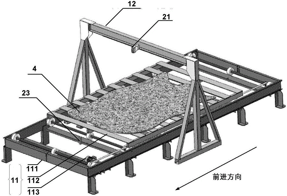 Stone big board surface contour dimension obtaining system and method based on machine vision