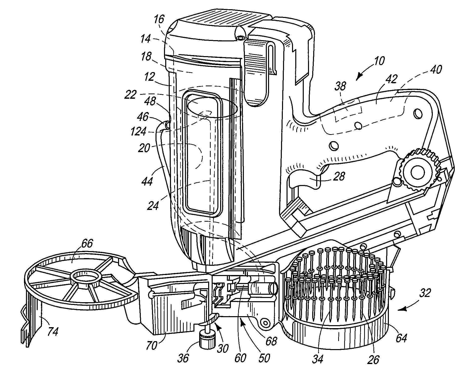 Feeder mechanism retention device for fastener driving tool