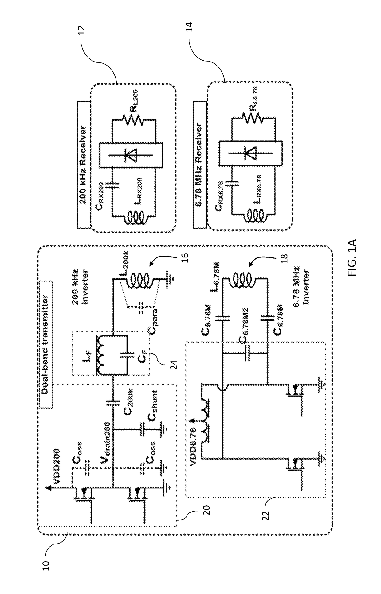 Wireless power transfer device and method with dual-frequency operation