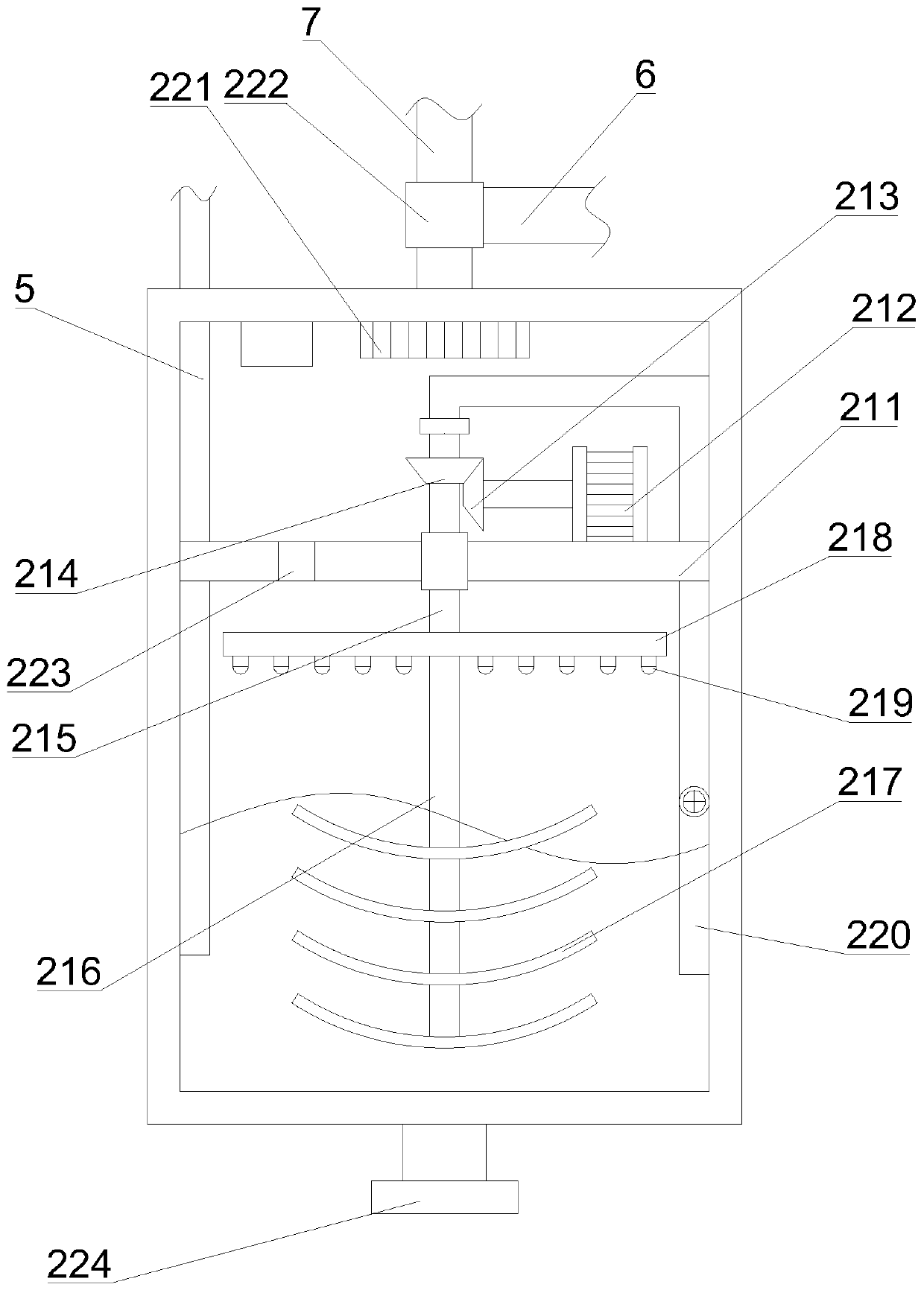 Tail gas treatment device for waste incineration