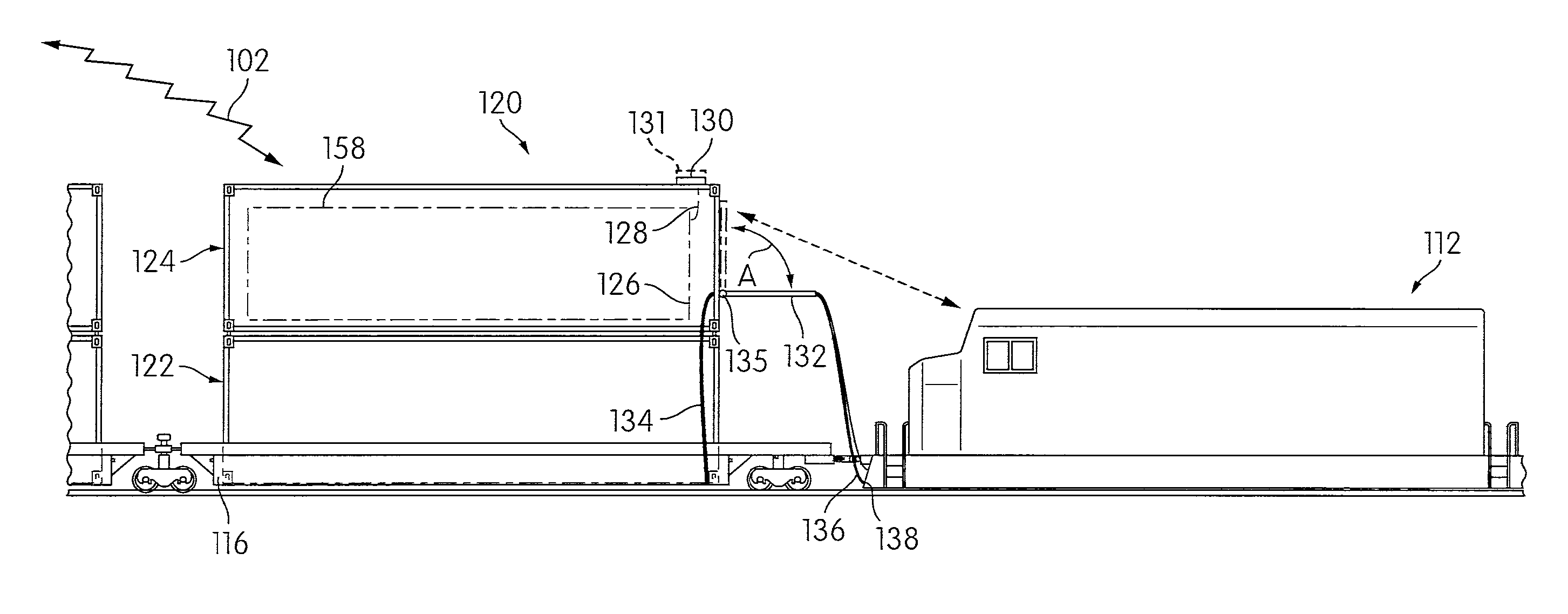 Containerized locomotive distributed power control